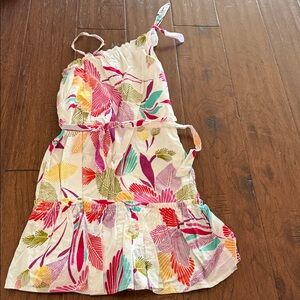 GAP White Sundress with Pink, Red, Yellow, Green and Teal Floral Print